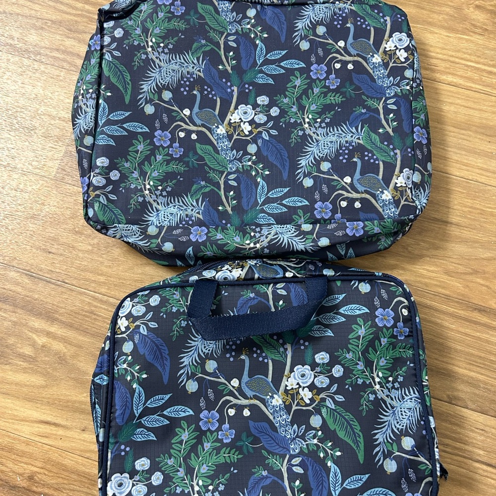 Blue Botanical Travel Cosmetic Bag Set - Picture 2 of 2
